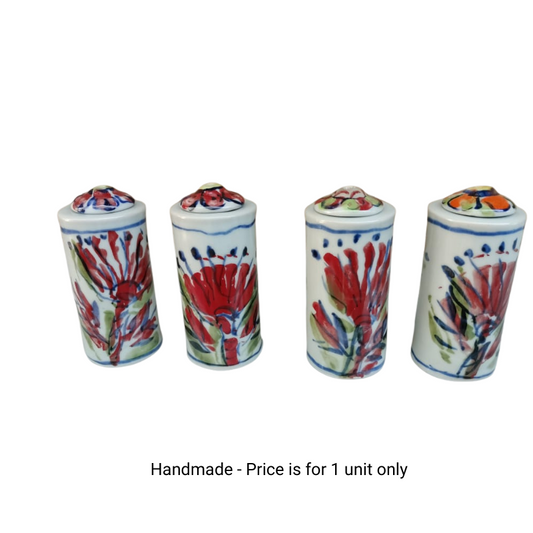 Esra Bosch - Ceramic - Tall Barrel Oil Lamp - Pincushion Design - Handmade