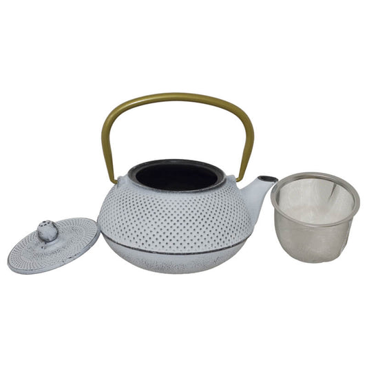 Cast Iron Teapot in White with Infuser (800 ml)