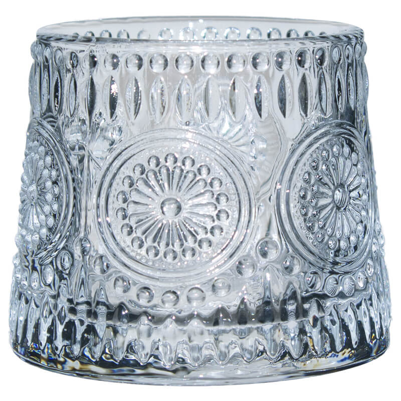 Glass Votive with Pinwheel Design (7.5 cm)