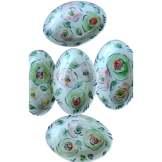 Esra Bosch - Single Oval Ceramic Pasta Bowl - Flowers (Buy Single)