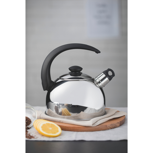Kettle with Whistle 2.1 Liters - Black Handle Stainless Steel - Tramontina - TRM-61483013