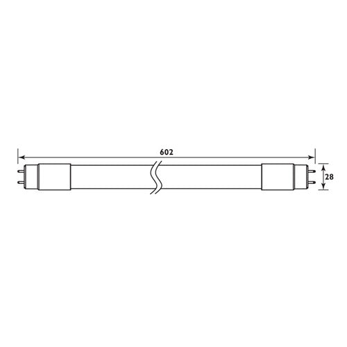 Radiant - 2FT Glass Tube Retrofit LED T8 9w 6500K 605mm - RLL005