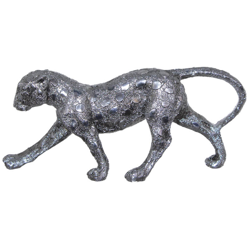 Mini Leopard Made of Poly Stone - 13x6cm