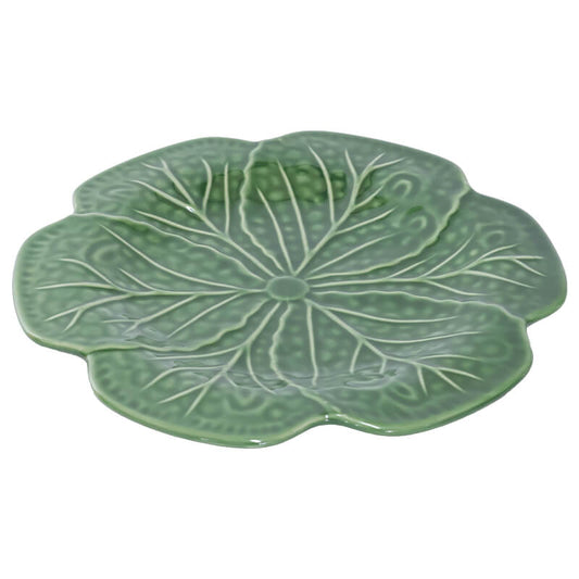Ceramic Plate - Green Cabbage Leaf - 26cm