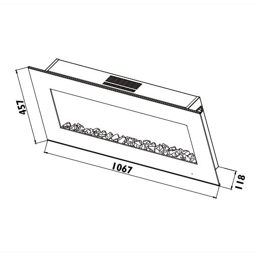 Radiant - Electric Fireplace - Decorative Coal - Flat for Wall Mounting - Use Indoor 1800w 230v - RHE6C