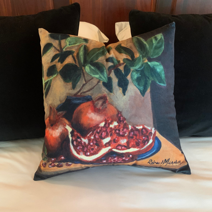 Cushion Cover with Pomegranates - Original Artwork Painted by Artist Ronel Maartens