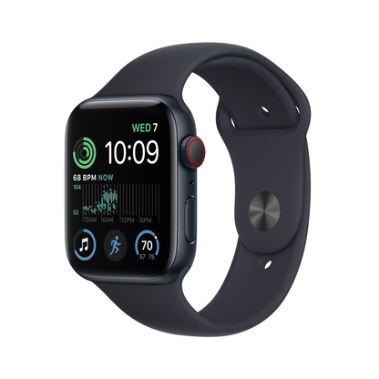 Apple - Apple Watch SE GPS + Cellular 40mm - Midnight Aluminium Case with Midnight Sport Band - Regular - MNPL3SO/A