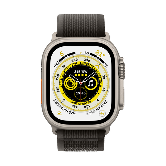 Apple Watch Ultra GPS + Cellular - 49mm Titanium Case with Black/Grey Trail Loop - Medium/Large