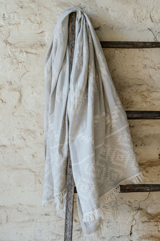 Kelim Light Grey Turkish Towel