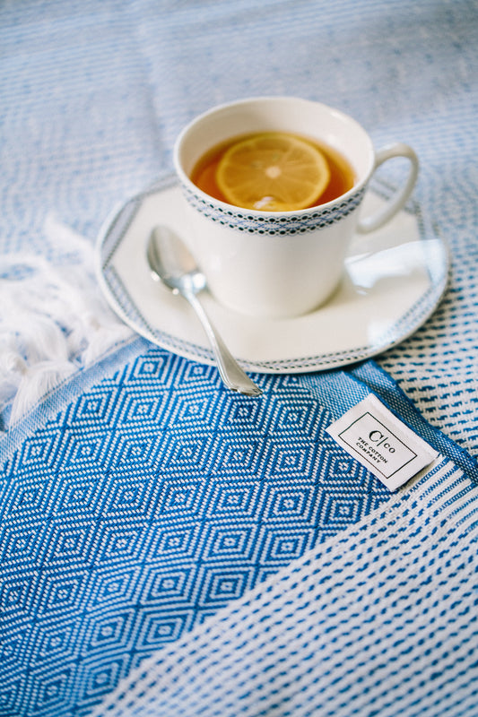 Dimanta Stripe Royal Blue Turkish Towel