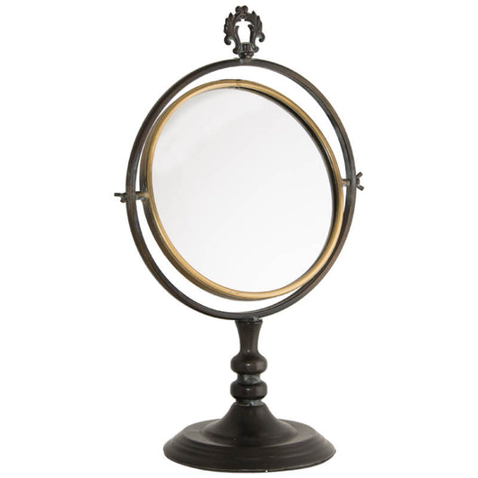 Tabletop Free Standing Makeup Mirror in Metal