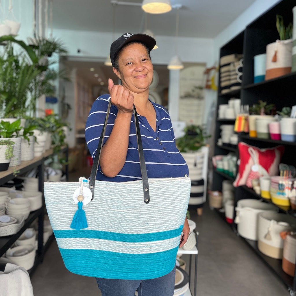 Pratique Bag - Leather Trim Teal - SALE