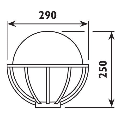 Radiant - Sphere and Basket Wall Light E27 Black - RO348