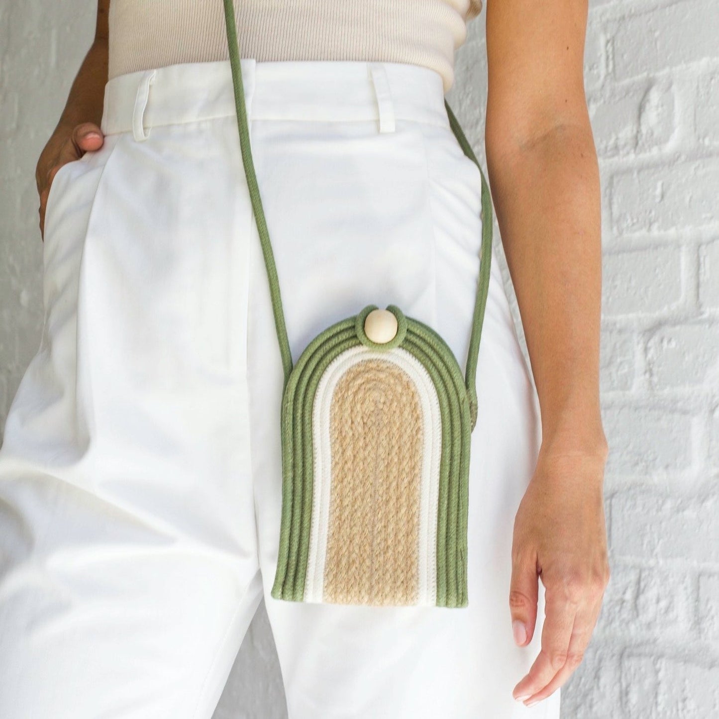 Phone Pouch - Blue-Grey Jute Jungle