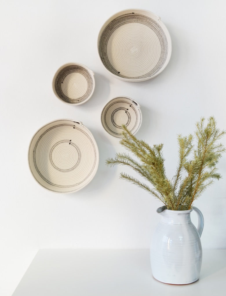 Table Basket - Stitched Striped