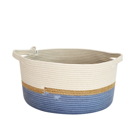Handle Basket - Jute & Blue-Grey