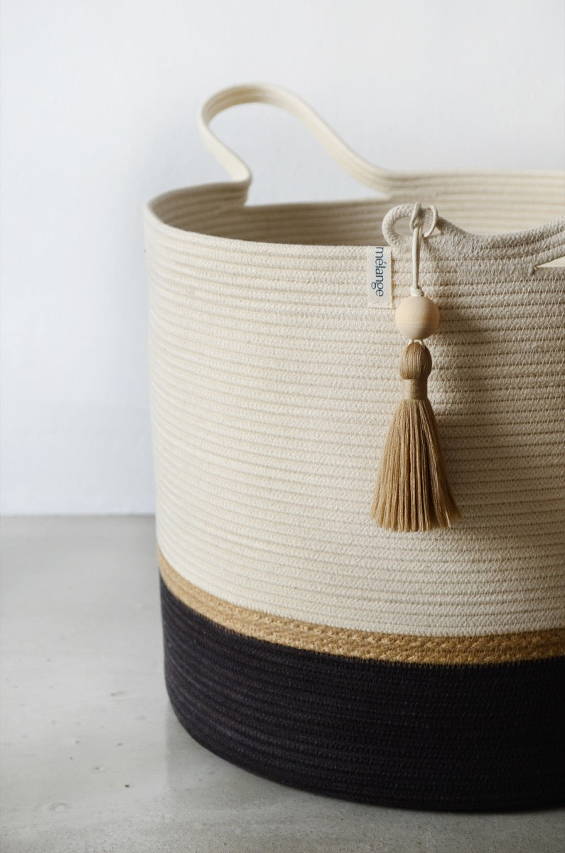 Floor Basket - Jute & Charcoal