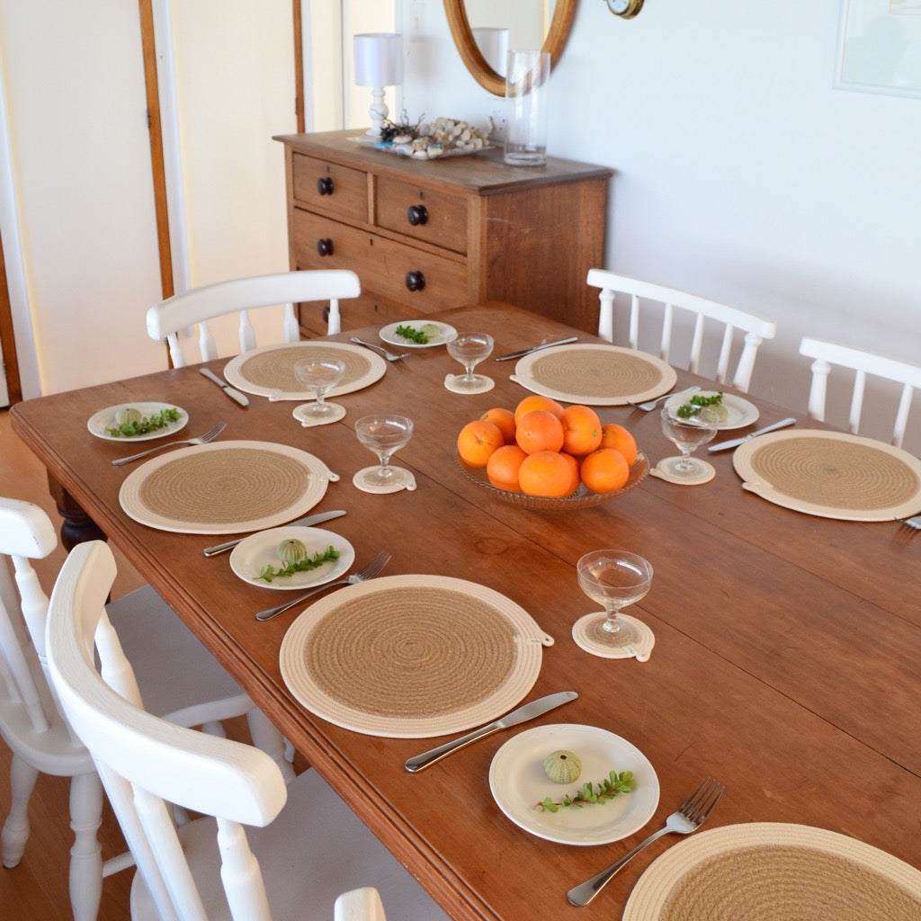 Coasters (set of 4) - Jute Block