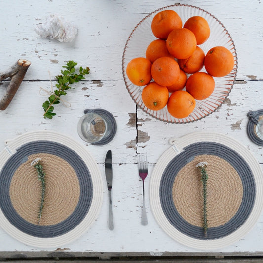 Coasters (set of 4) - Grey Jute Jungle