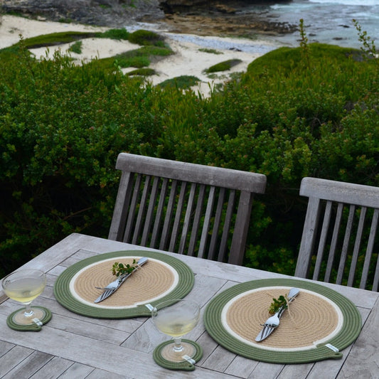 Coasters (set of 4) - Olive Jute Jungle