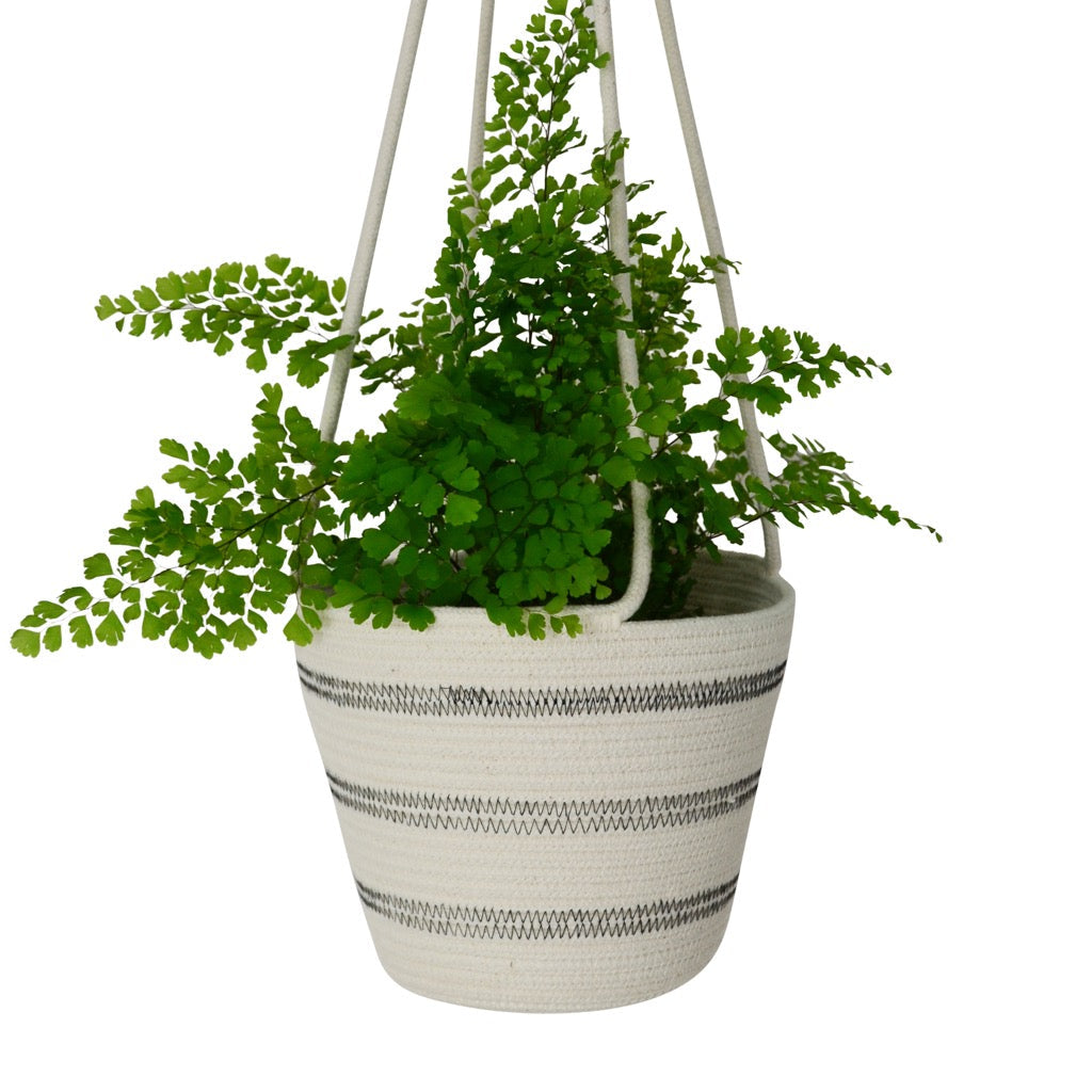 Hanging Planter - Stitched Striped