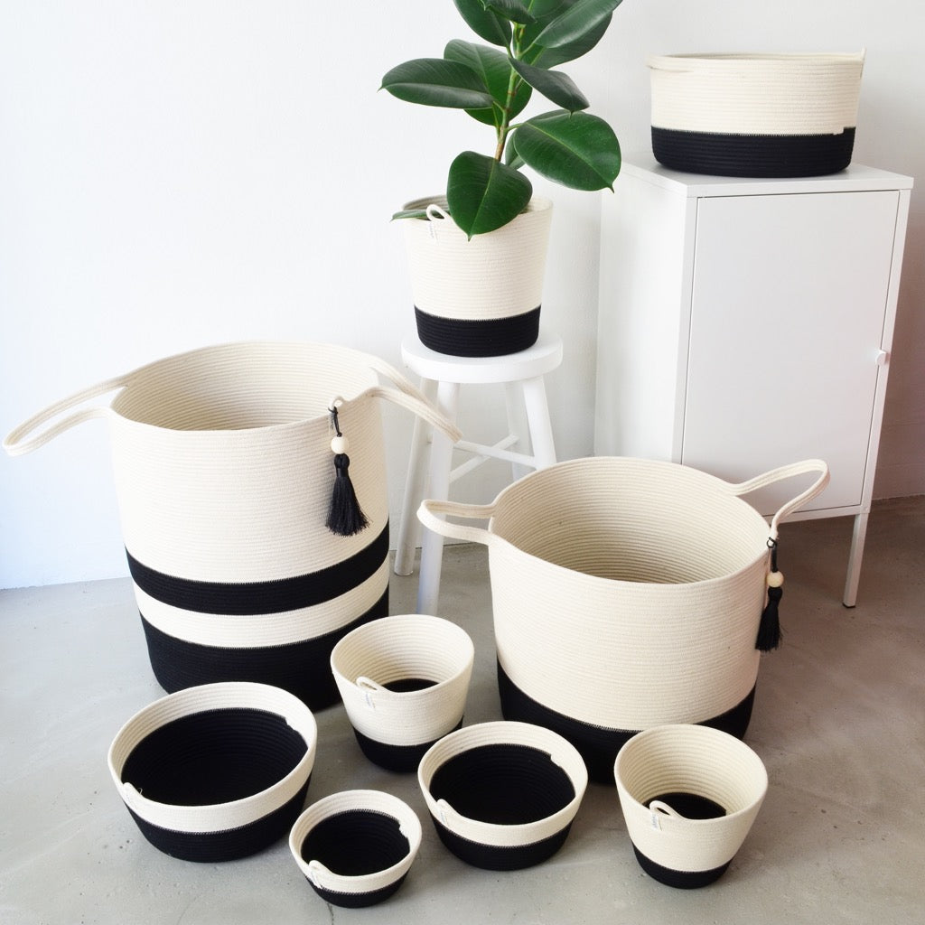 Planter Basket - Black Block