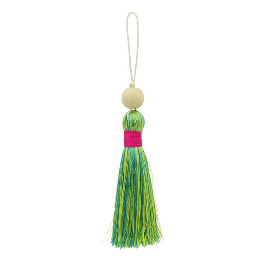 Multicoloured Tassel XL - Teal & Yellow