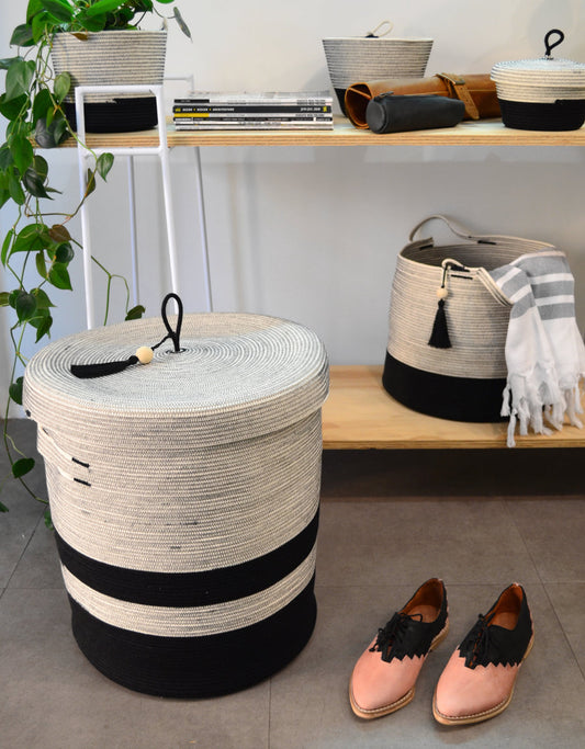 Lidded Laundry Basket - Liquorice