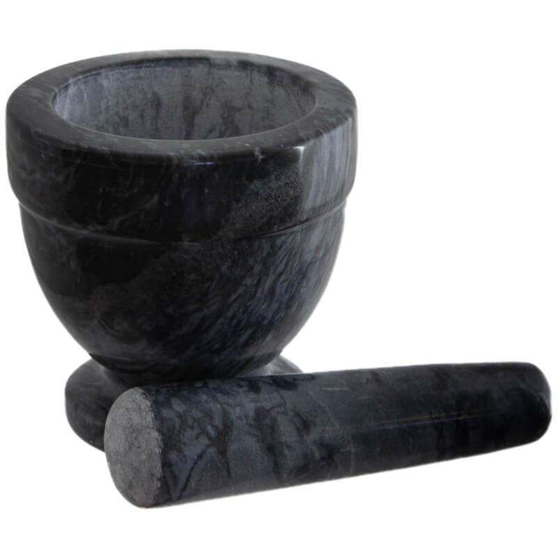 Mortar And Pestle Set in Black Stone