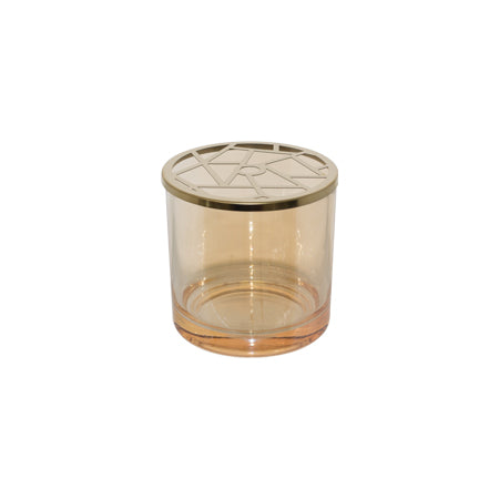 Nova Amber Glass Vase/Gold with Lid (10x10cm)