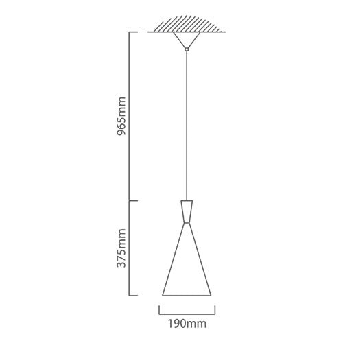 Eurolux - Industria Pendant 190mm White/Gold - Lighting, Lights - P442WG