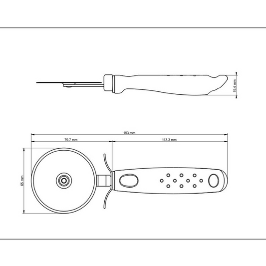 Pizza Cutter in Stainless Steel with Black Polypropylene Handle - Utilita - Tramontina - TRM-25625100