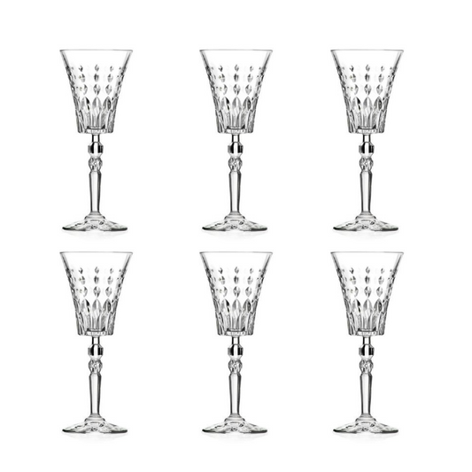 RCR - Marilyn Crystal Wine Glass - 160ml - Set of 6, Crystal Glass, Stemware