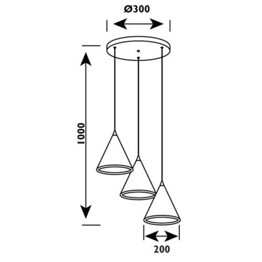 Radiant - 3LT Pendant White LED 3x15w - RP217