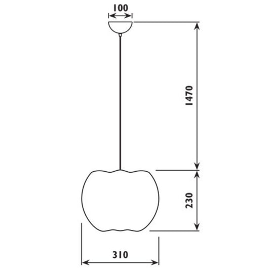 Radiant - Pendant 310mm Chrome and White E27 60w - RP343