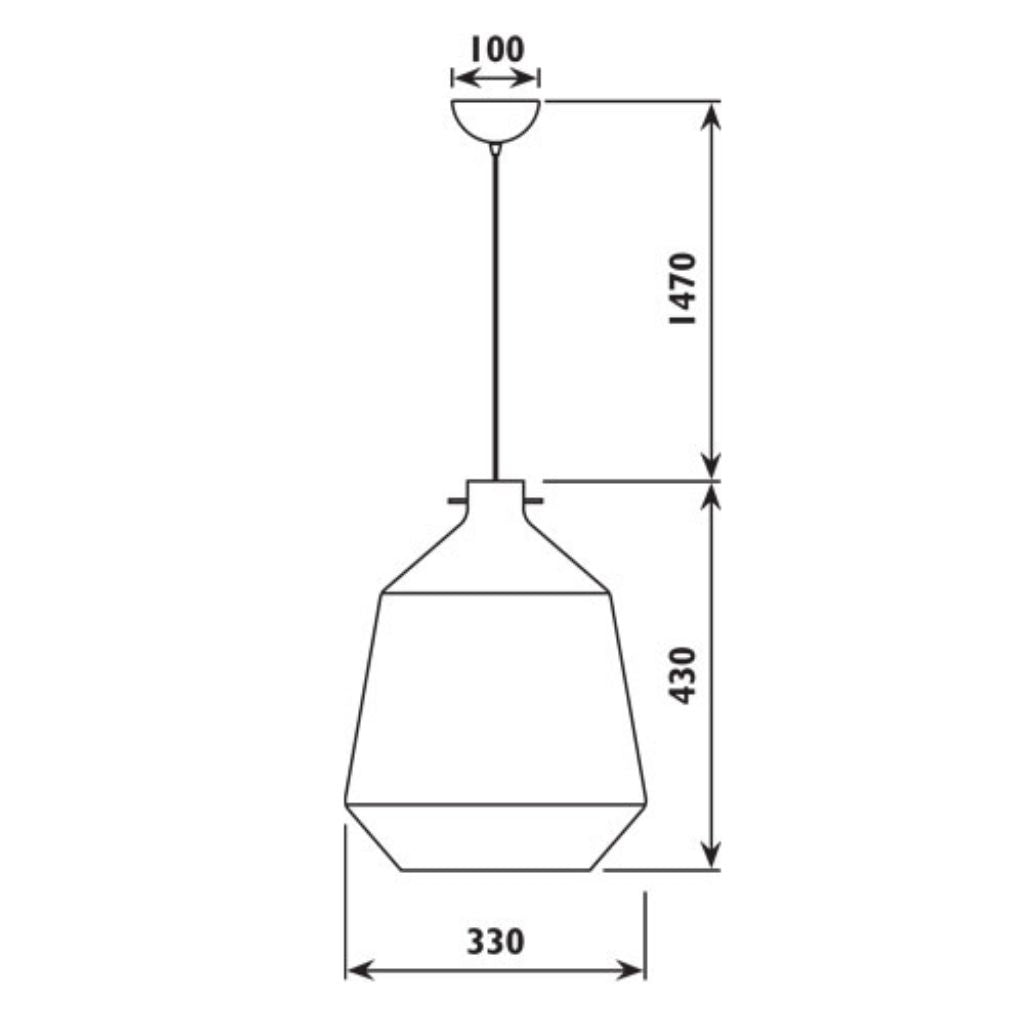 Radiant - Pendant 330mm Chrome and White E27 60w - RP341