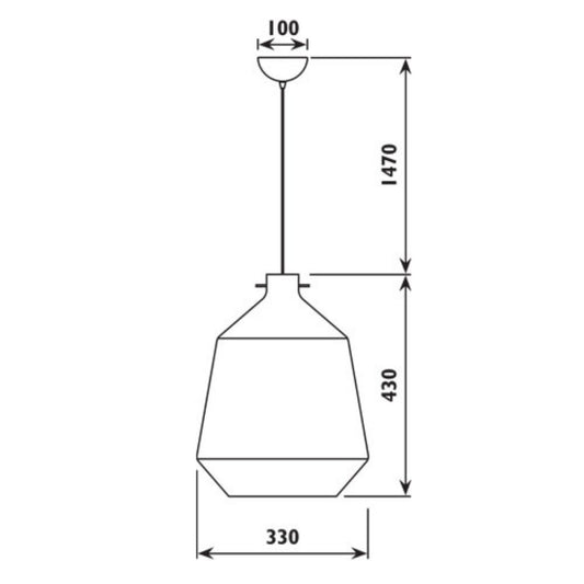 Radiant - Pendant 330mm Chrome and White E27 60w - RP341
