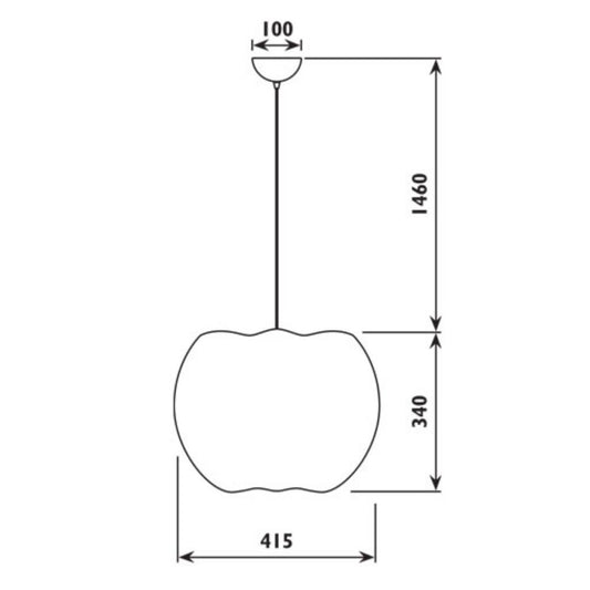Radiant - Pendant 415mm Chrome and White E27 60w - RP344