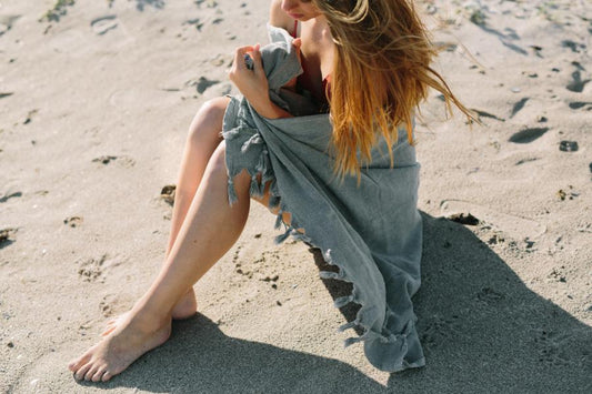 Stonewashed Light Grey Turkish Towel