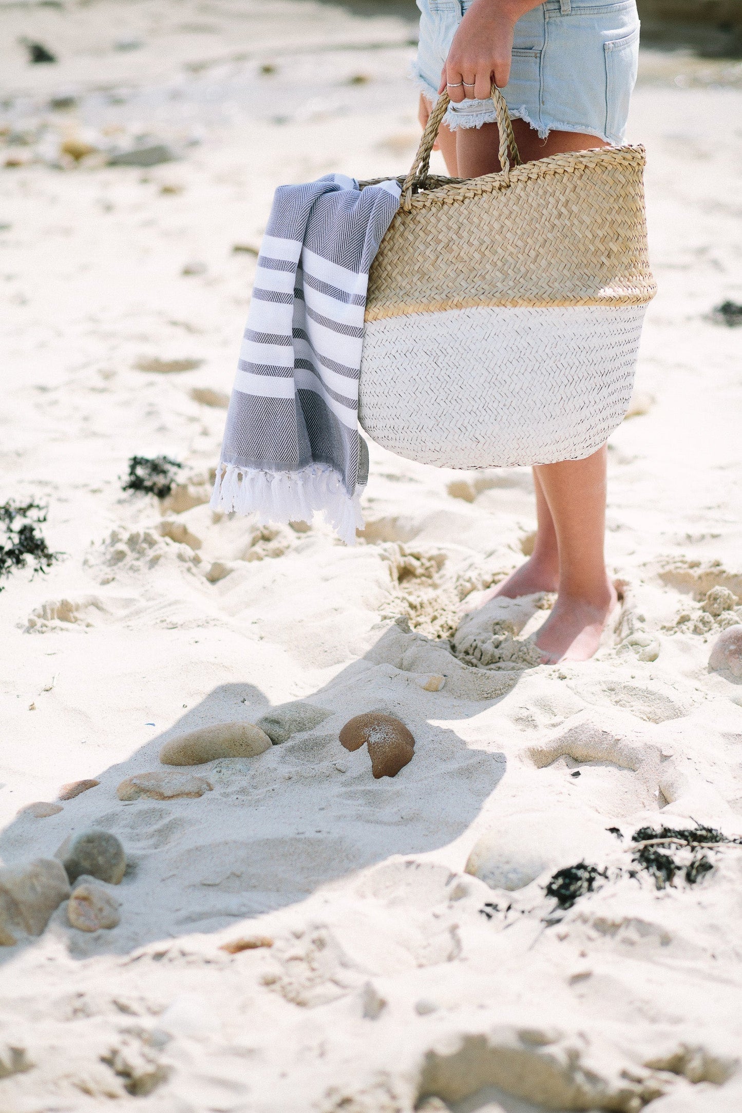 Herringbone Dark Grey & White Turkish Towel