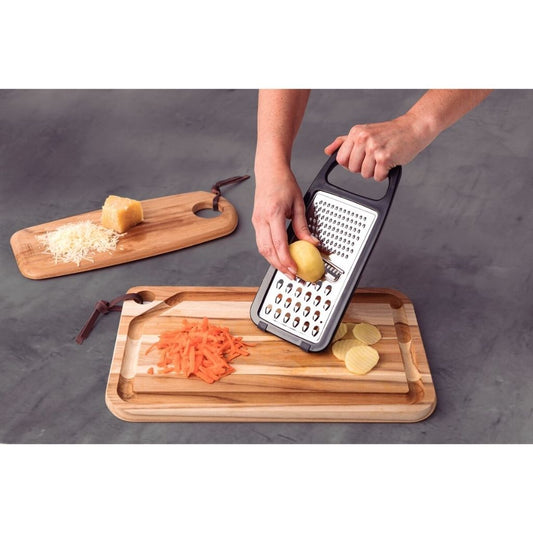 Tramontina Utilitá Stainless Steel and ABS Grater with Black Rubber Base