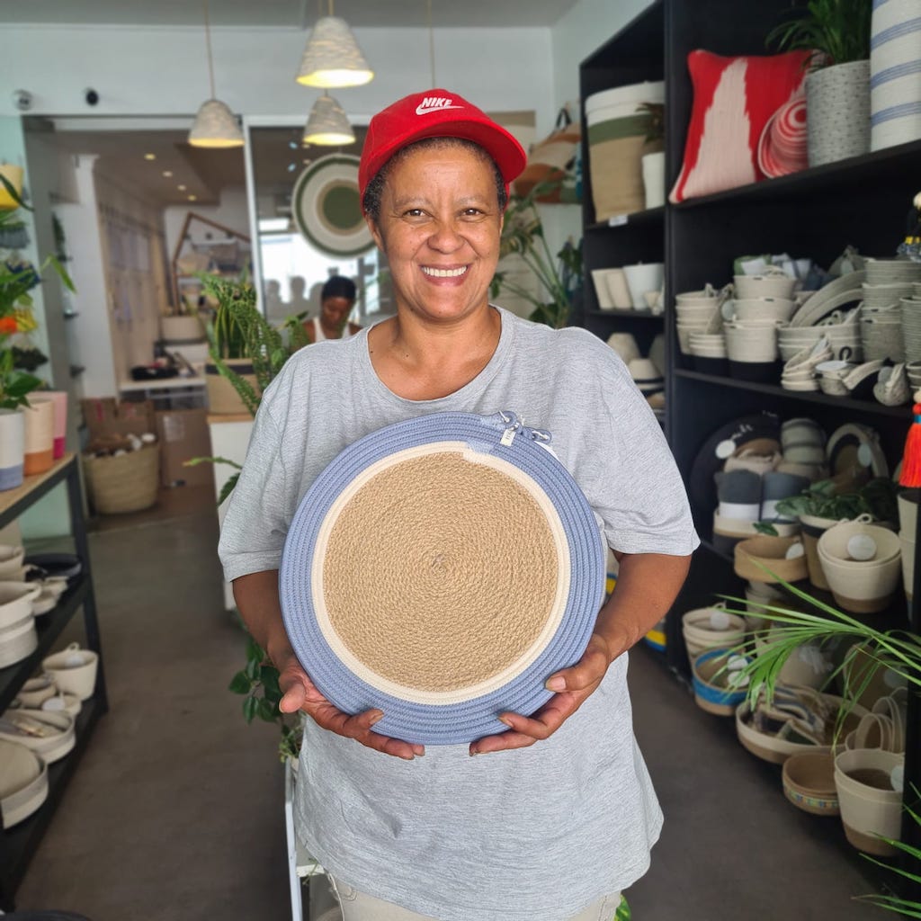 Placemats (Set of 6) - Jute and Blue Grey - SALE