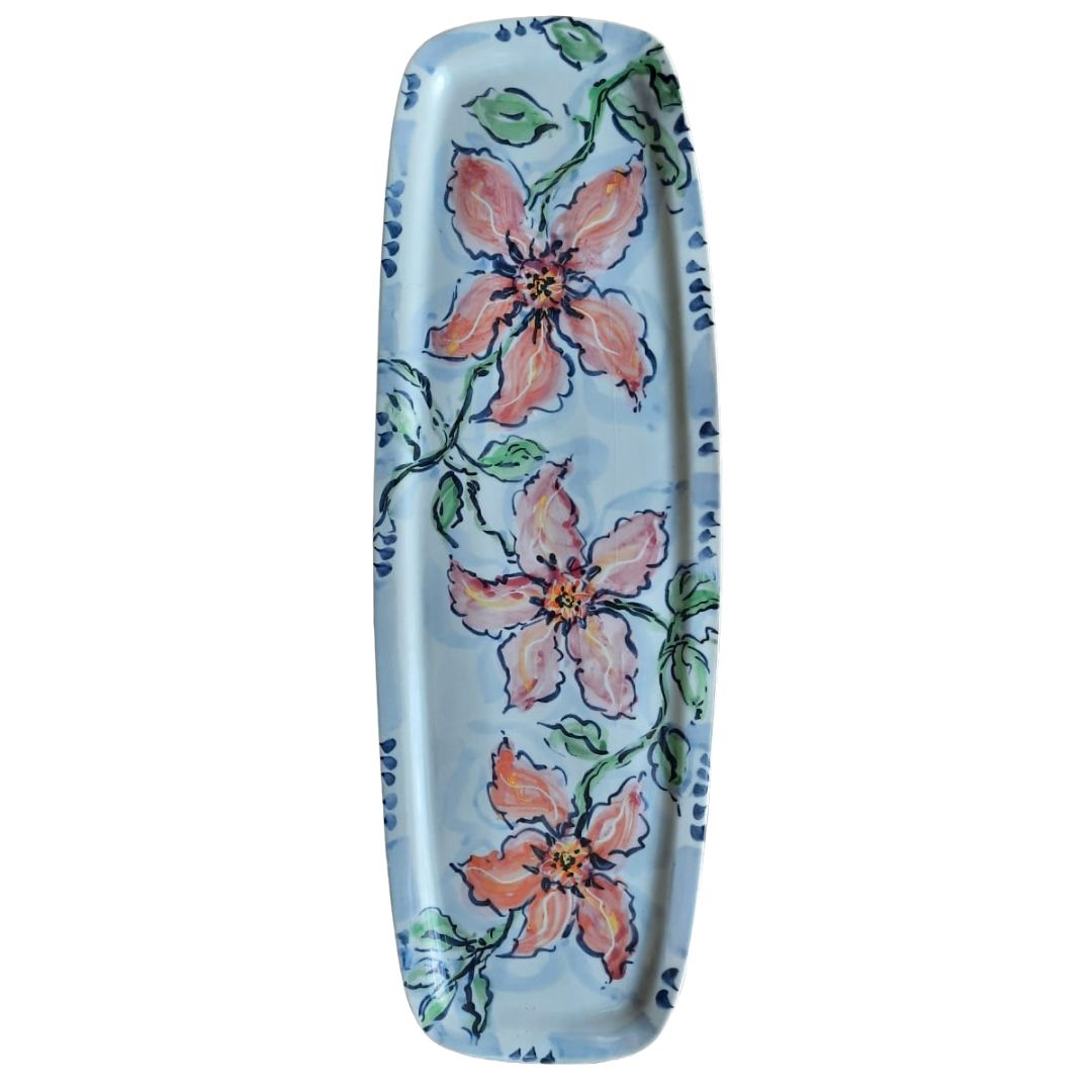 Esra Bosch - Large Long Dish Florals - Hibuscus) (1 meter)