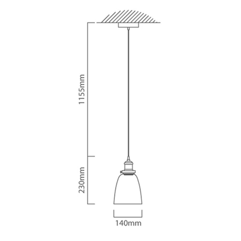 Eurolux Ceiling Light Fixtures Eurolux - Farmhouse Pendant 140mm Clear Glass - Lighting, Lights - P489