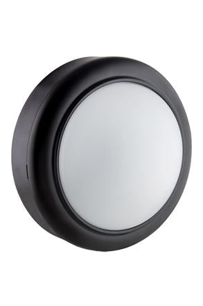 Eurolux - LED Round Bulkhead Light 140mm Black 1x8w