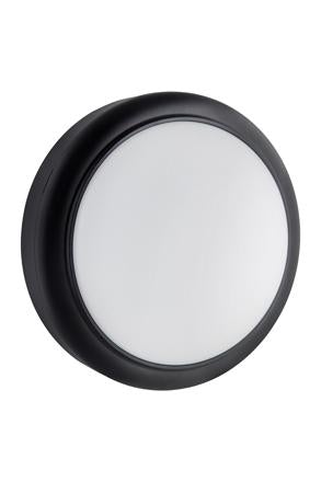 Eurolux - LED Round Bulkhead Light 180mm Black 1x15w