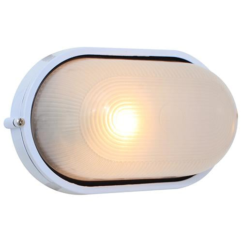 Eurolux - Oval Large Plain Bulkhead Light 280mm White 1x100w