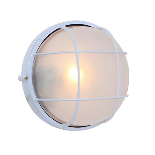Eurolux - Round Large Grid Bulkhead Light 240mm White 1x100w