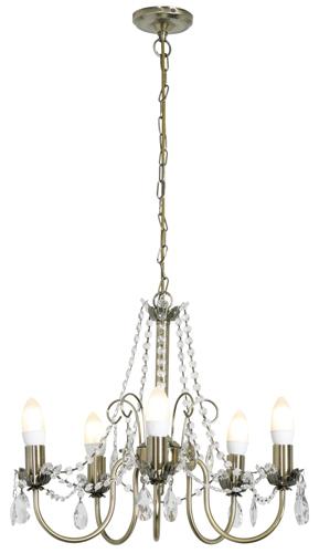 Eurolux - 5LT Chandelier 480mm Antique Brass