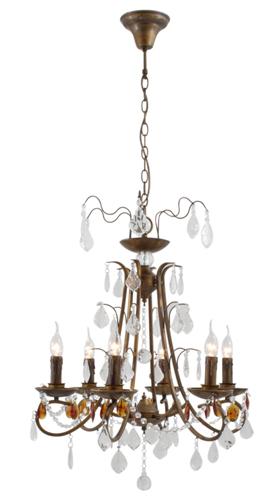 Eurolux - 6LT Chandelier 620mm Antique Brown
